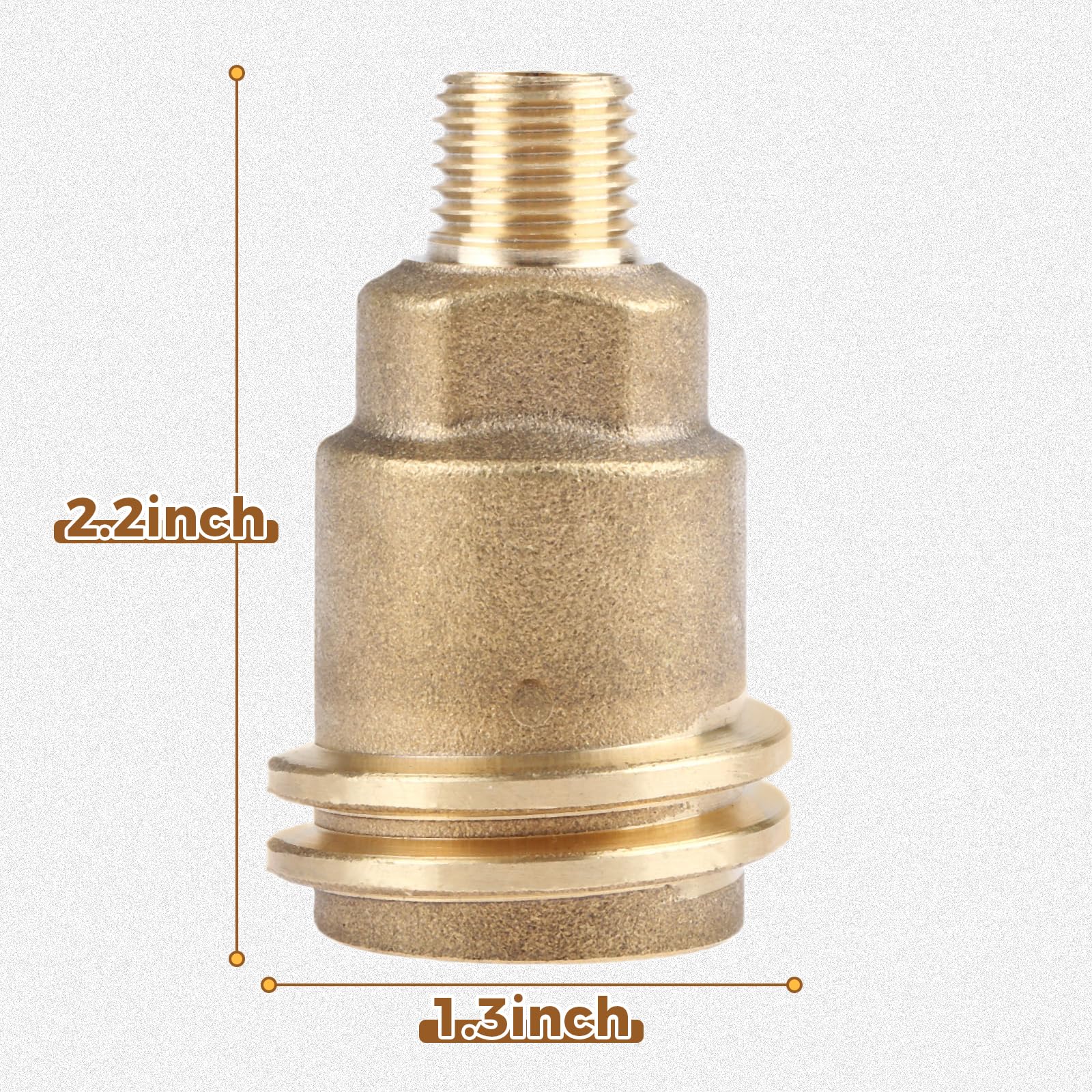 DRELD solid brass propane connector for durable, leak-resistant fittings.