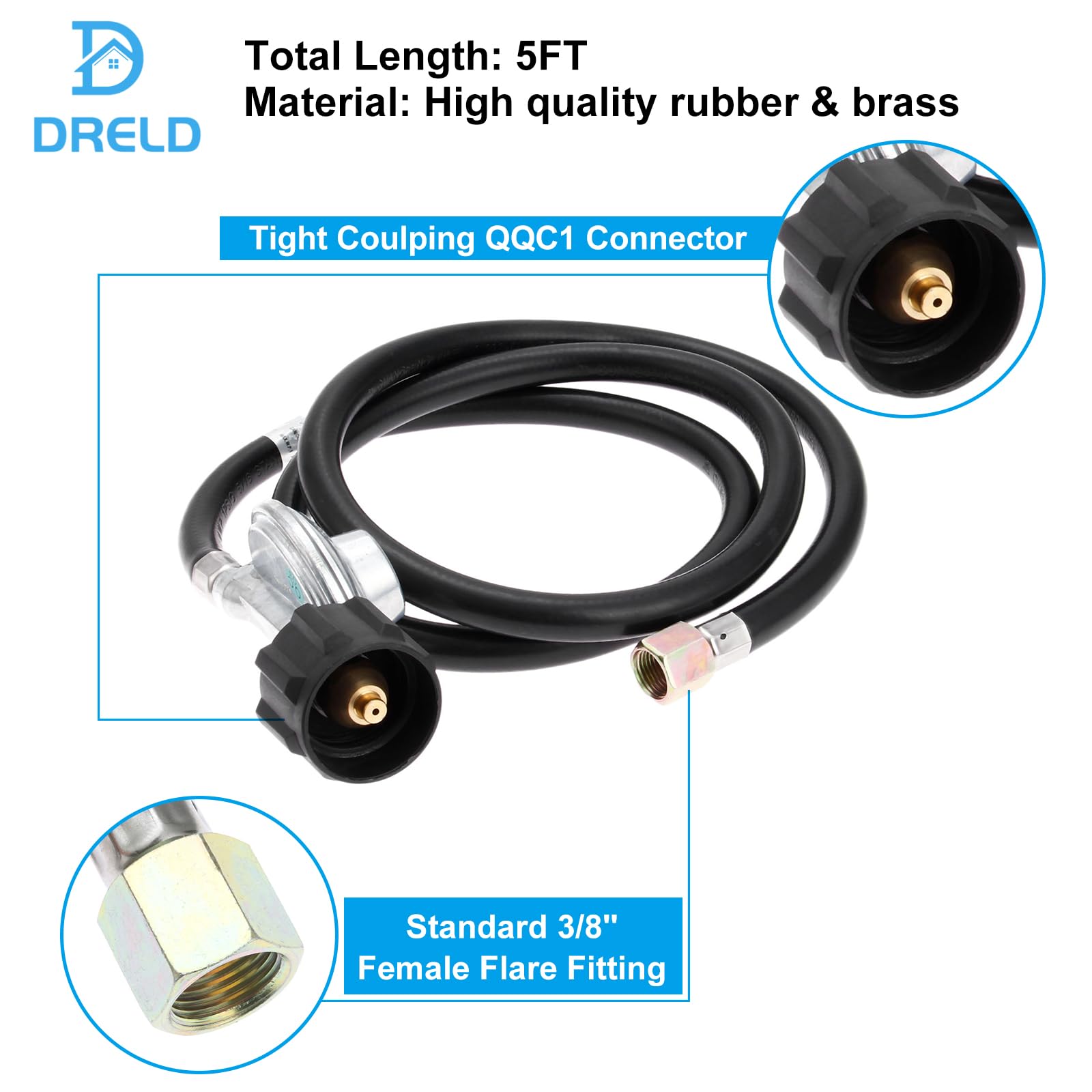 DRELD 23.62-inch thermocouple prepared for precise flame sensing in a fire pit setup.