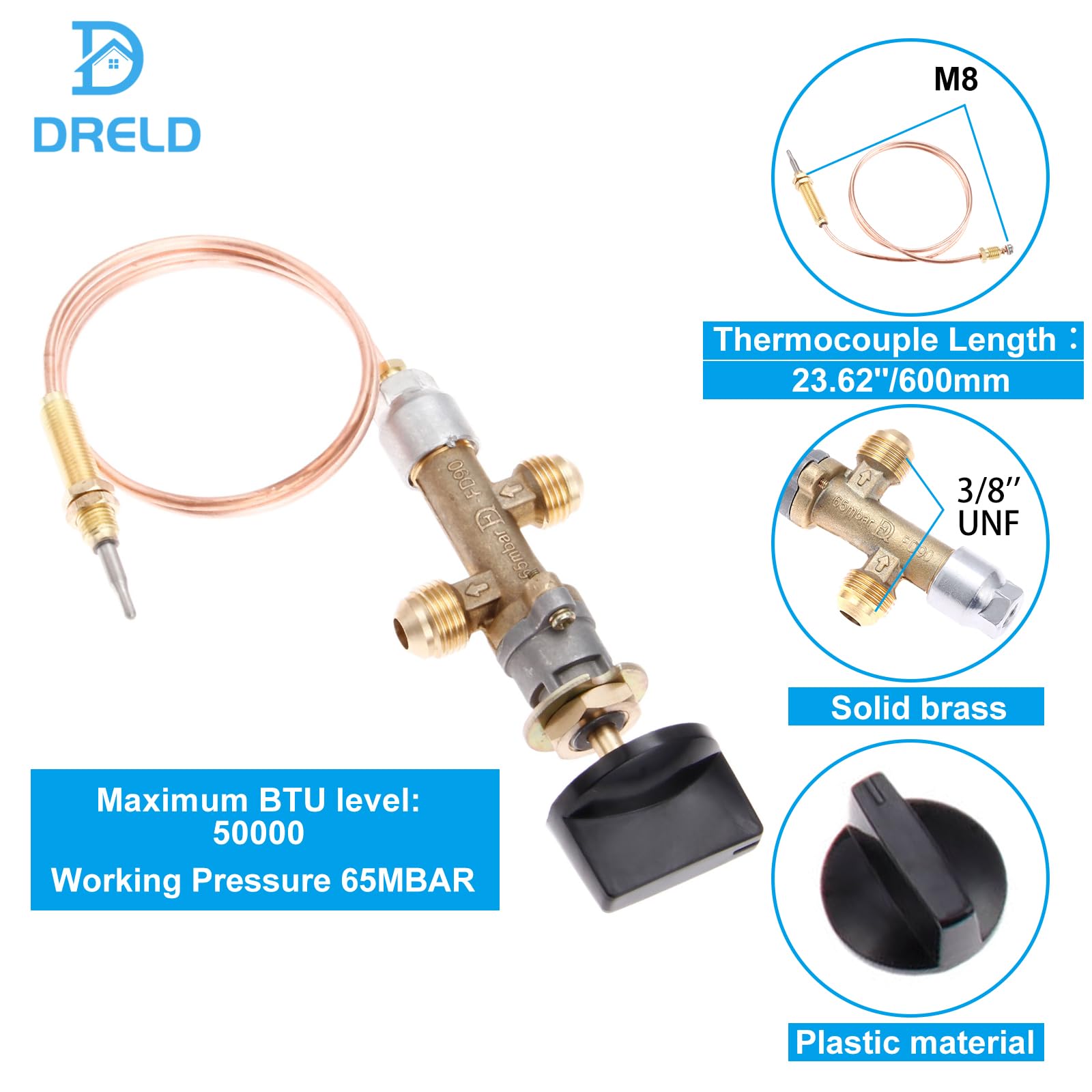 DRELD whistle-free gas line assembly emphasizes quiet operation during use.