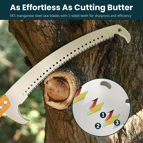 Dremmt thickened blade cuts efficiently with minimal effort.