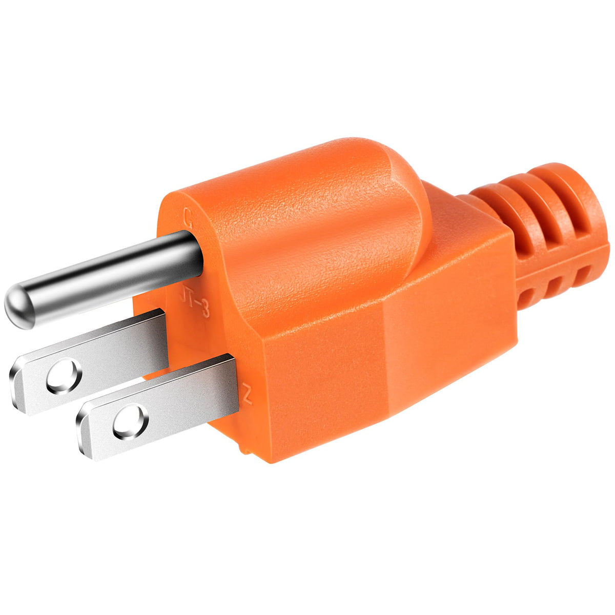 Dreyoo neutral grounding plug closeup in orange for reliable RV power bonding.
