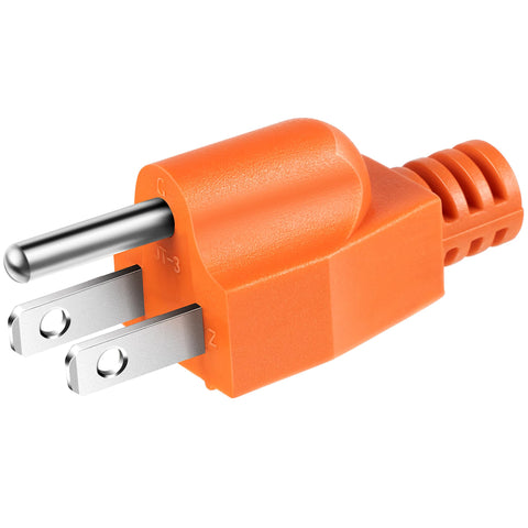 Dreyoo neutral grounding plug closeup in orange for reliable RV power bonding.