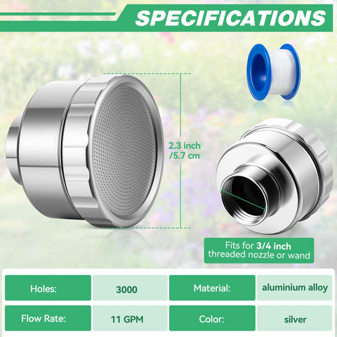 Dreyoo aluminium alloy garden shower head offers durable, uniform spray.