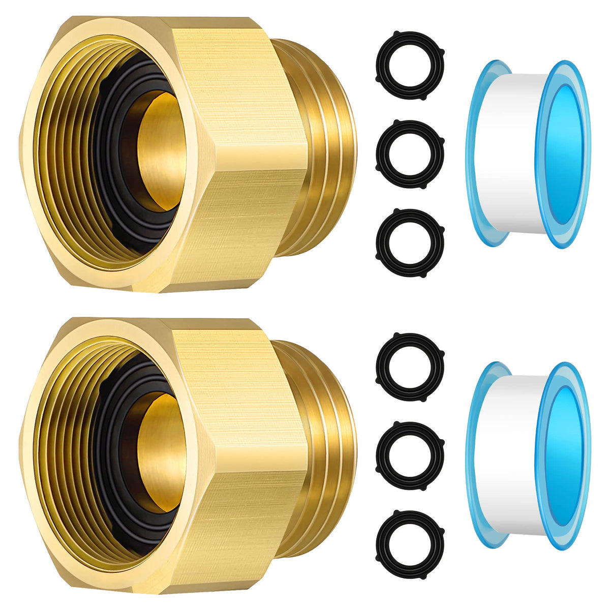 Dreyoo brass hose bib adapter with fine-thread female end for secure leak-free connections.