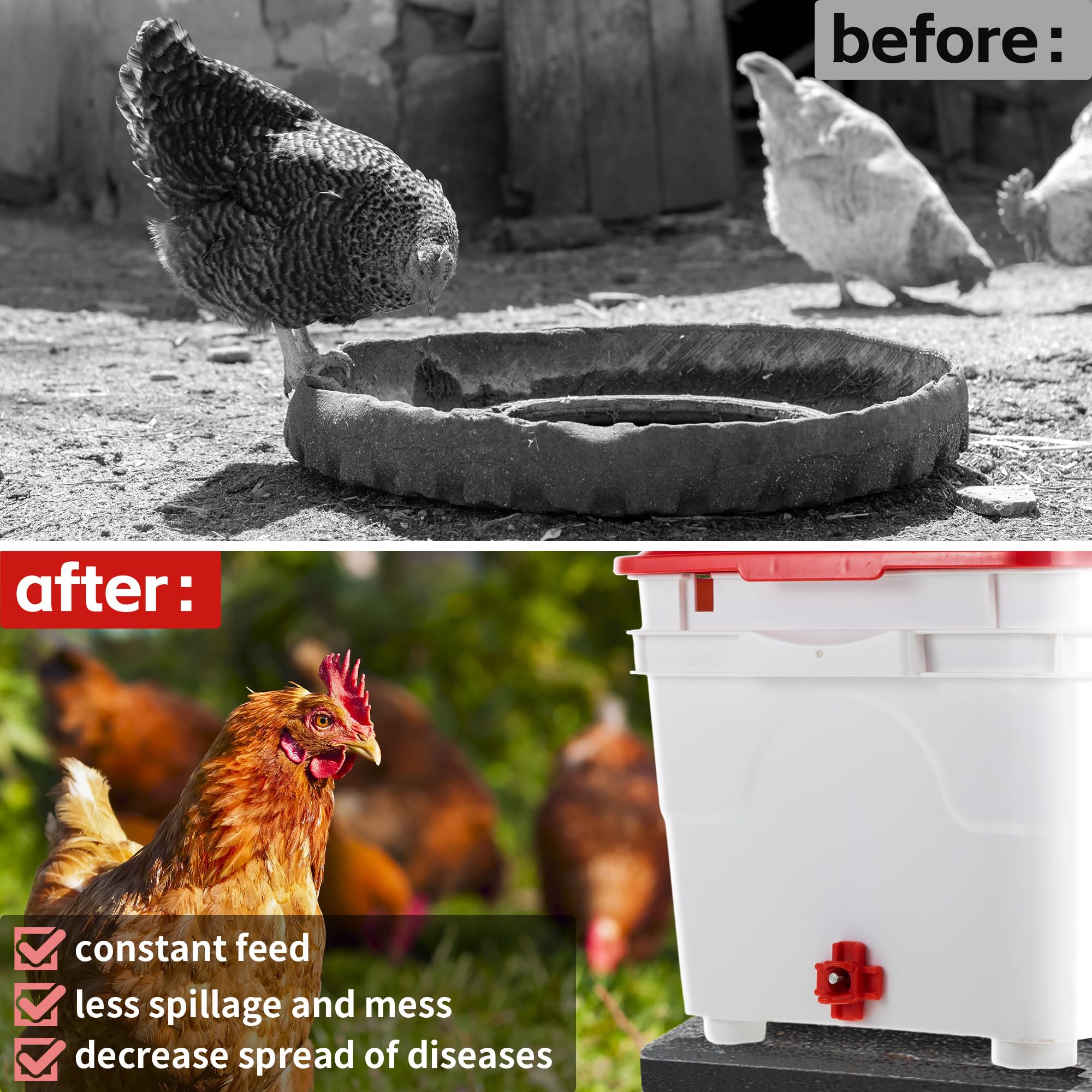 Dreyoo bright red nipple attracts chickens for quick adaptation