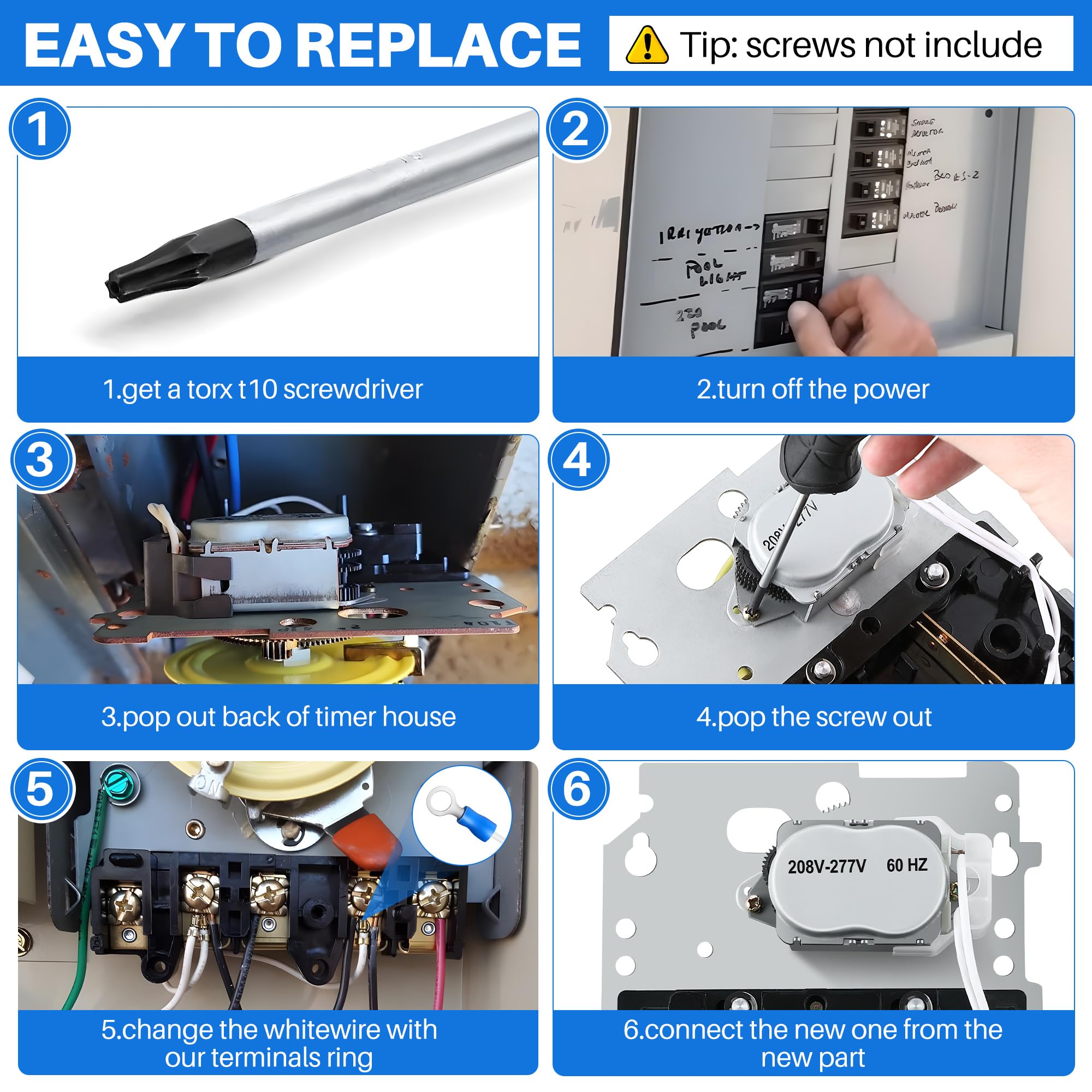 Dreyoo timer motor featuring fixed tab connectors for secure installation.