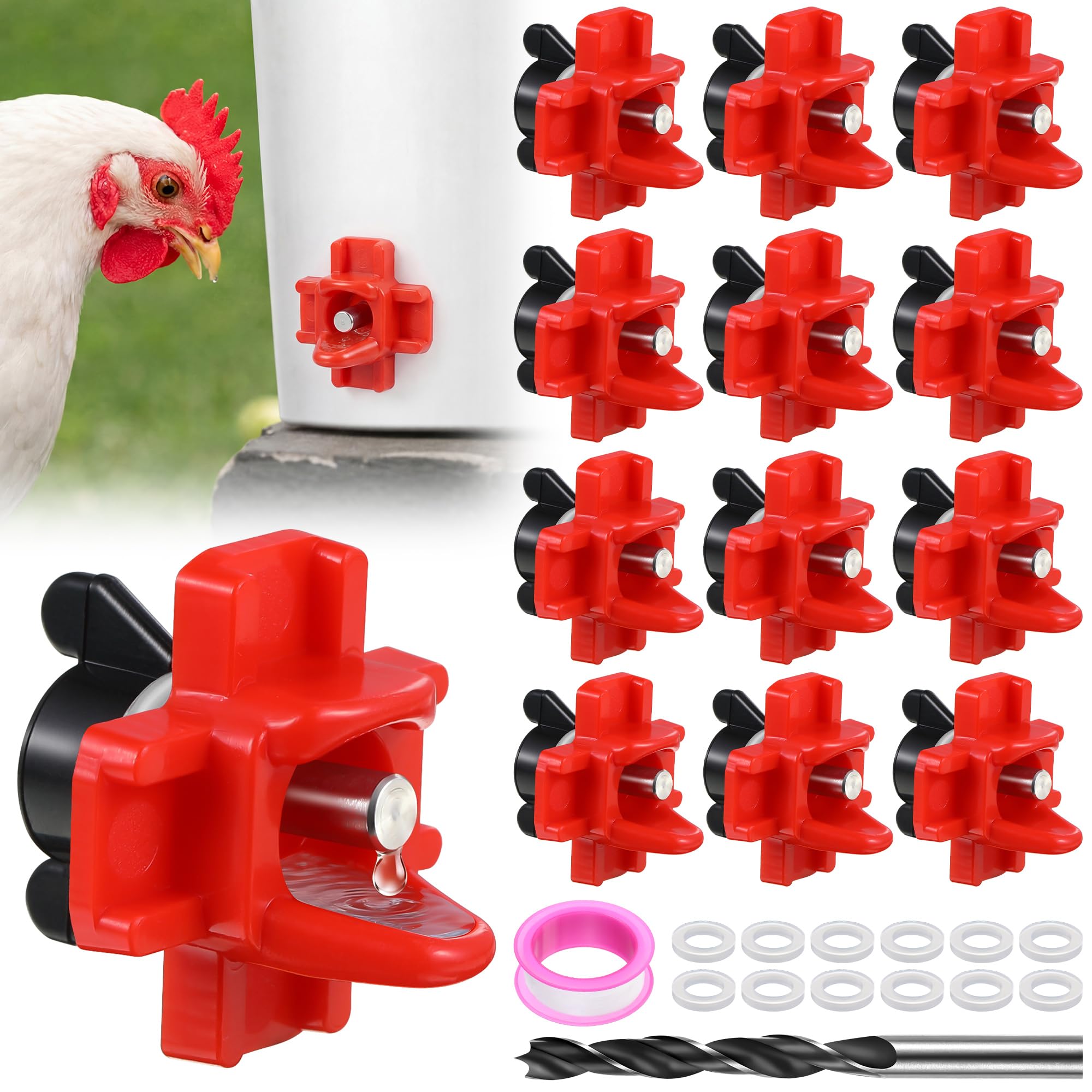 Dreyoo horizontal chicken water nipple kit for easy coop hydration and cleaner water