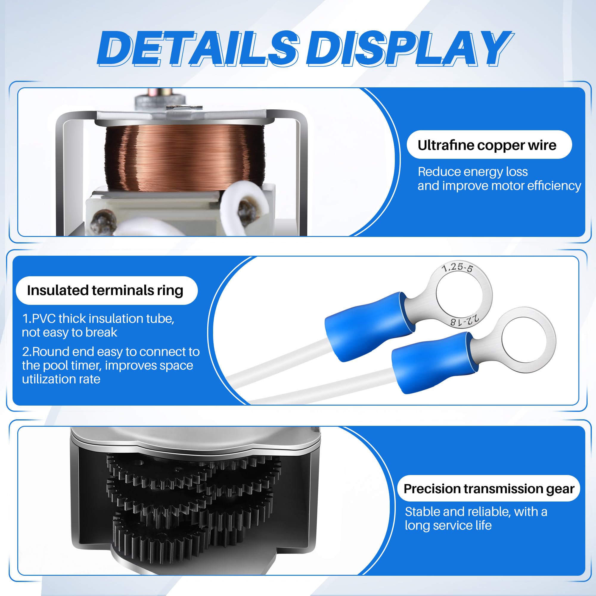 Dreyoo pool timer motor demonstrates WG1573-10D compatibility for upgrades.