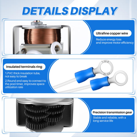 Dreyoo pool timer motor demonstrates WG1573-10D compatibility for upgrades.