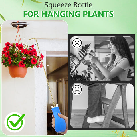 Dreyoo squeeze bottle ergonomic grip for comfortable one- or two-handed watering