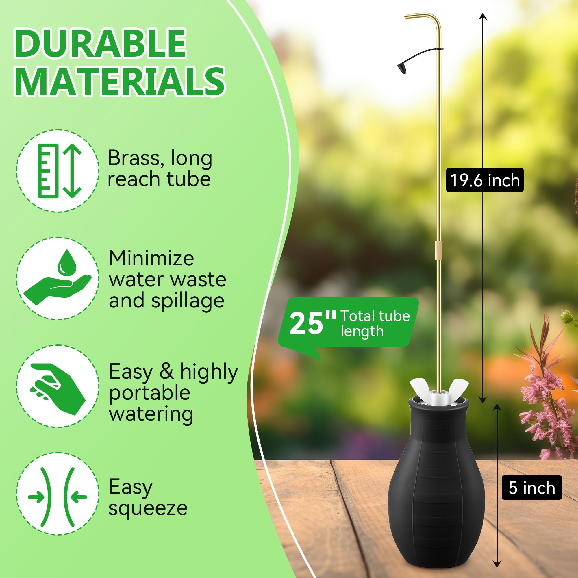 Dreyoo Squeeze Bottle serves multiple indoor and outdoor plant care uses.