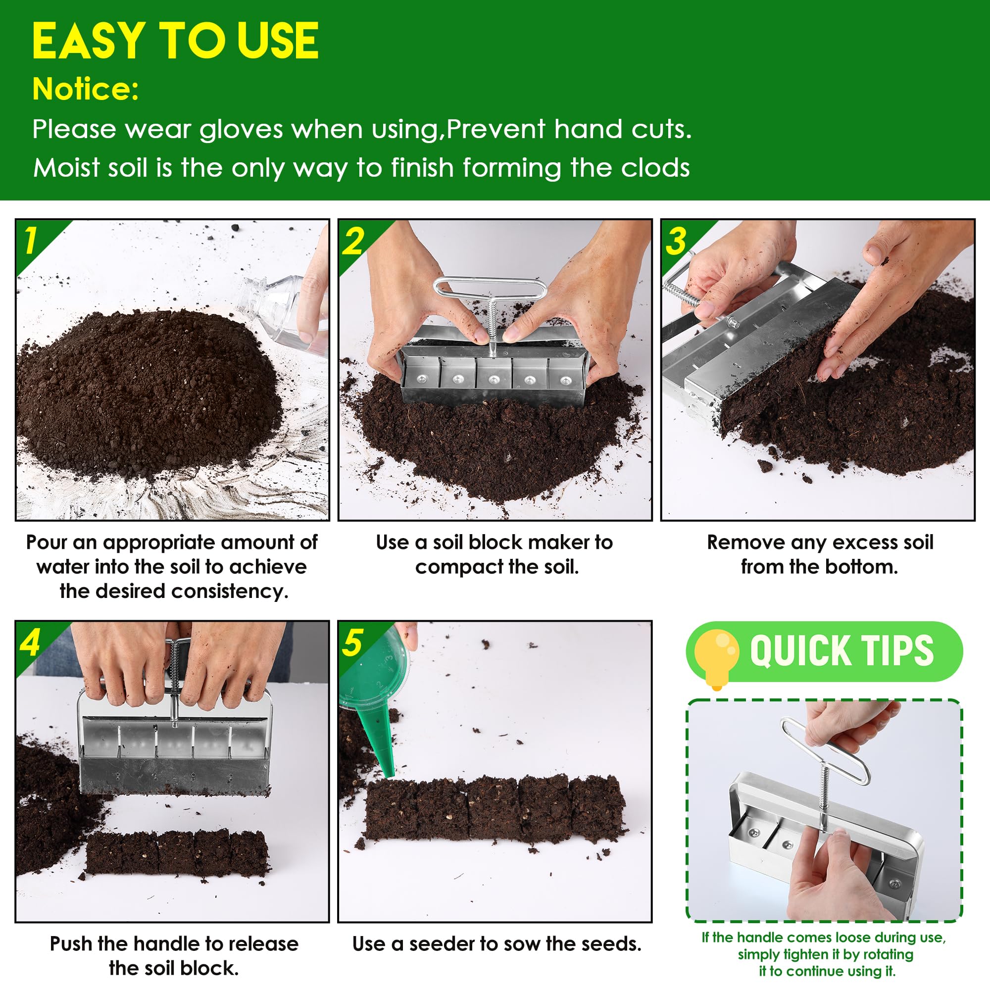 Dreyoo suitable for lettuce, carrots, and zinnias in soil blocks