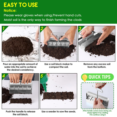 Dreyoo suitable for lettuce, carrots, and zinnias in soil blocks