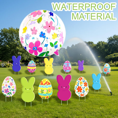 Drezimo Easter decor set 12 pieces creates cohesive yard scenes for spring