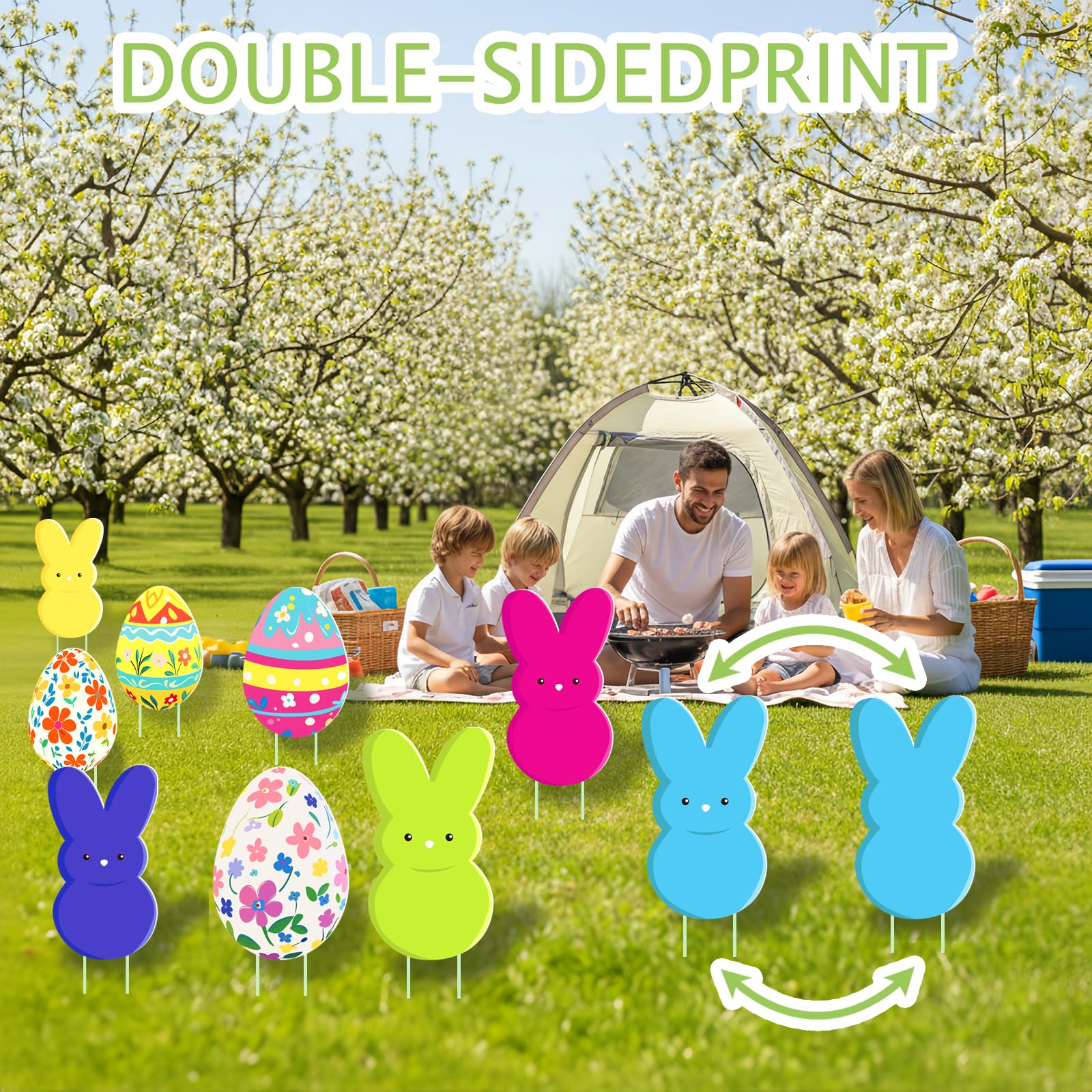 Drezimo Easter egg stake 11-8in adds cheerful color to outdoor displays