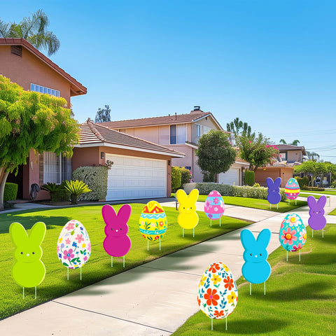 Drezimo easter yard decor display creates a festive focal point for lawns