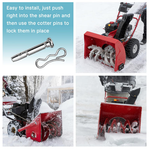 Drhomeam snowblower in use with pins installed for winter clearing.