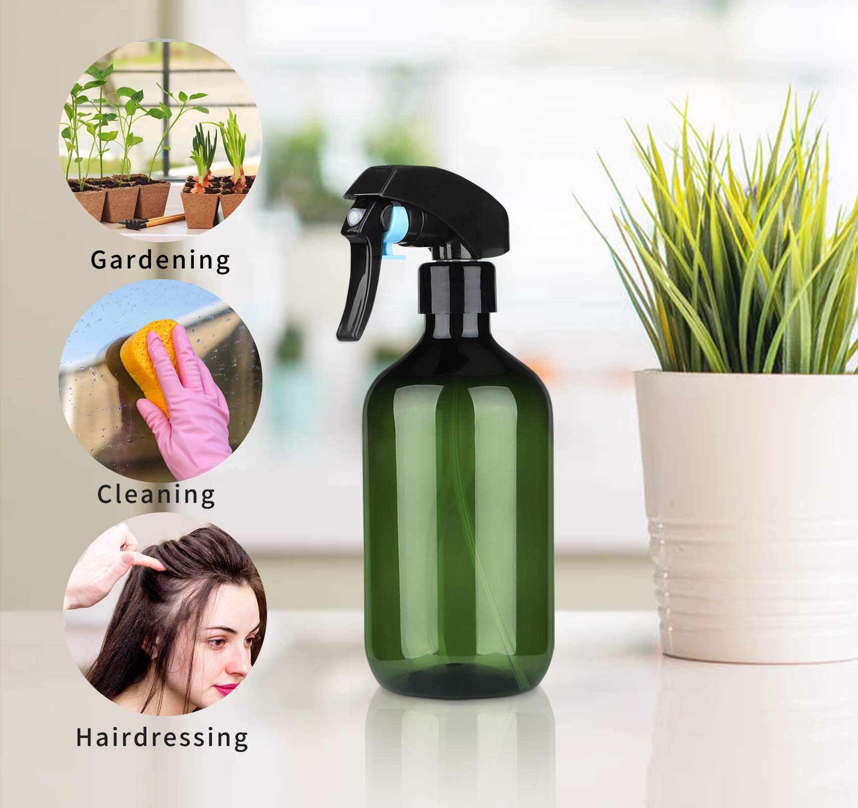 Driew plant mister bottle safety cap prevents leaks during storage