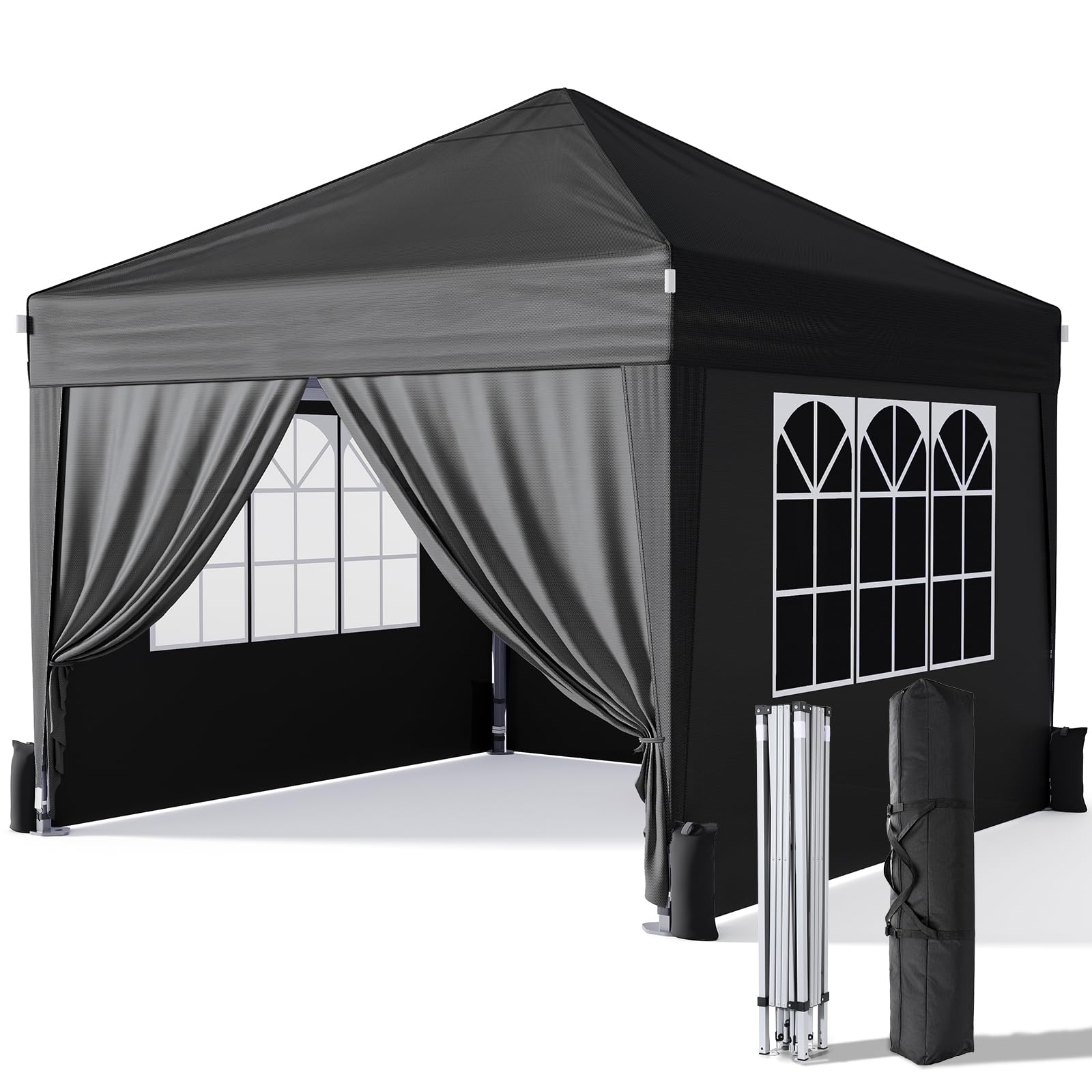 Driftalia 10x10 canopy front view ready for setup and shade
