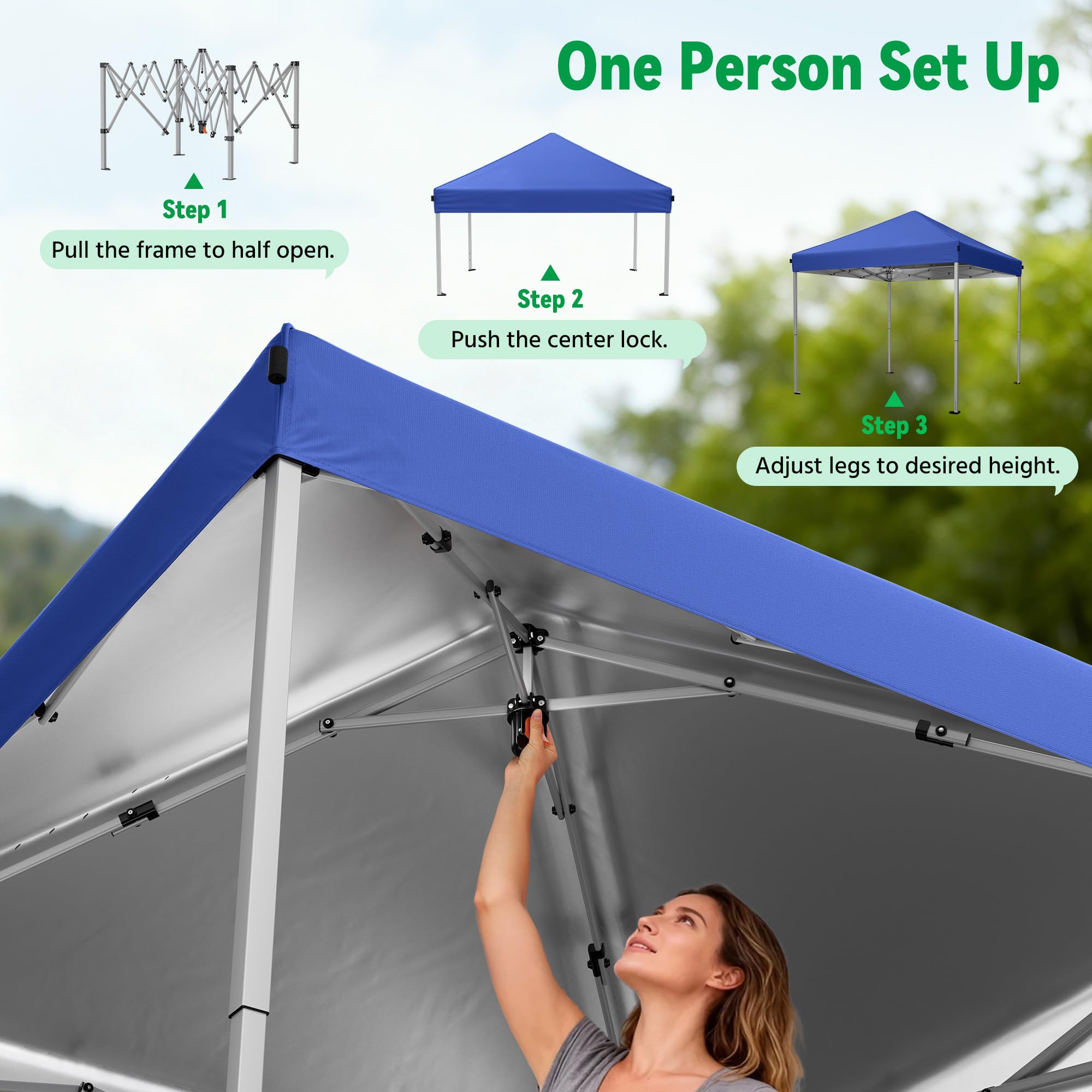 Driftalia canopy provides 100 sq ft shade for gatherings and picnics.