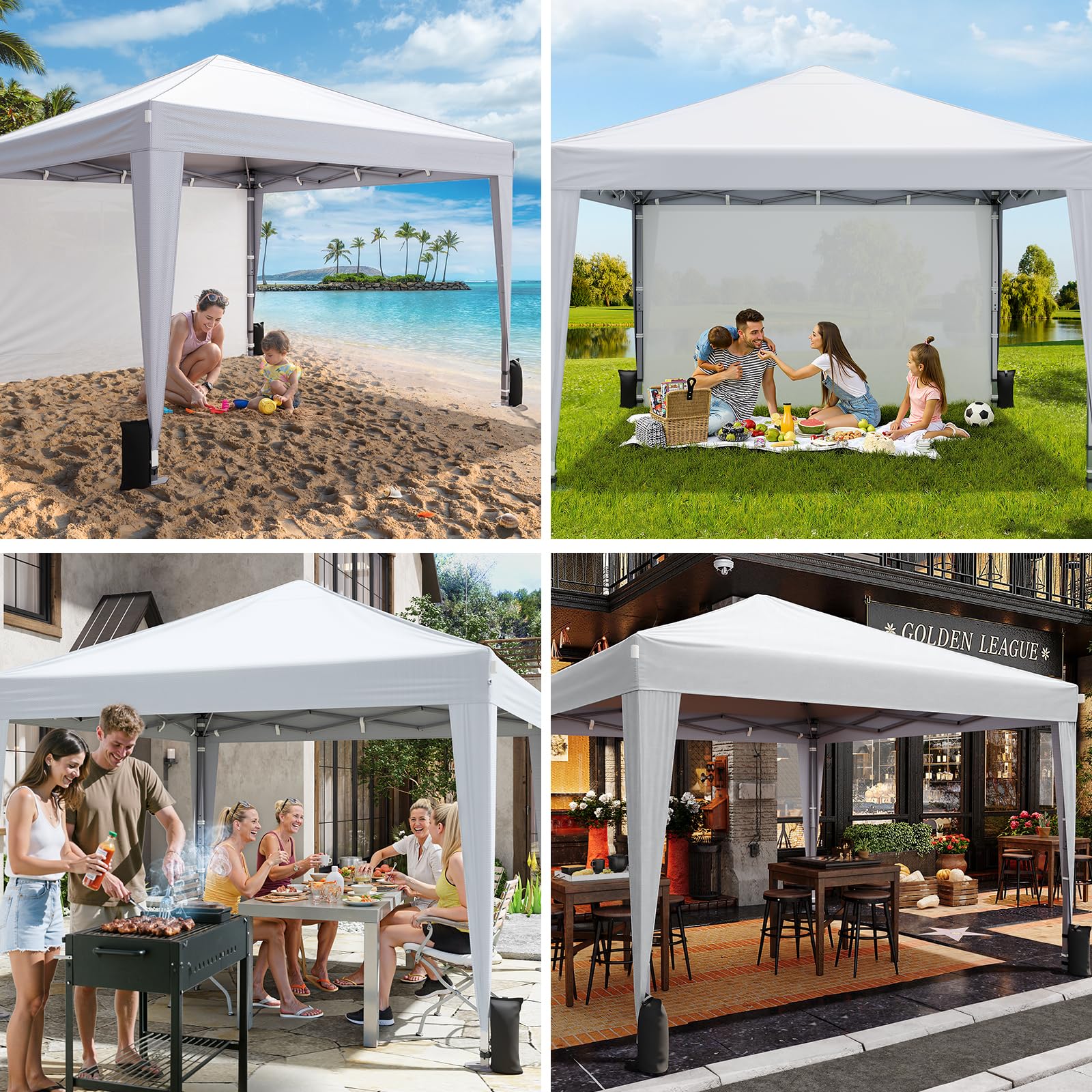 Driftalia ventilated sidewalls provide airflow and flexible coverage.