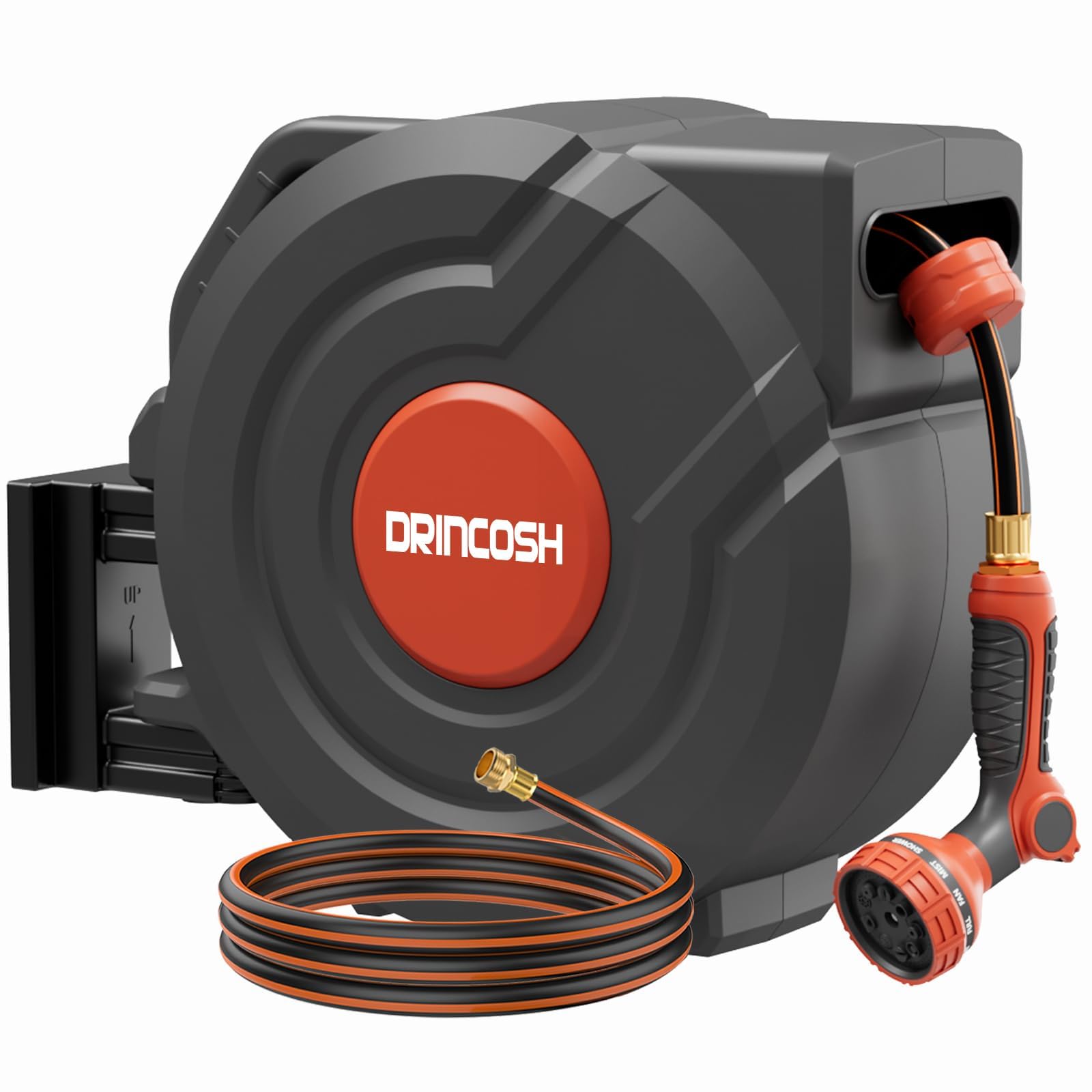 DRINCOSH 90ft reel extended for easy yard watering