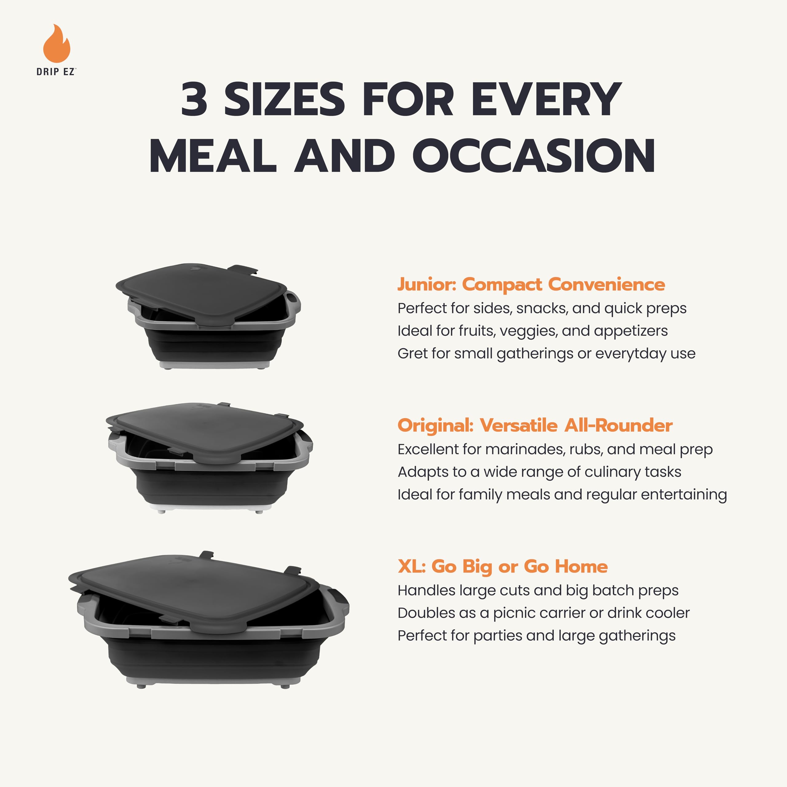 Drip EZ Collapsible BBQ Prep Tub XL is BPA-free and dishwasher safe for easy cleaning.