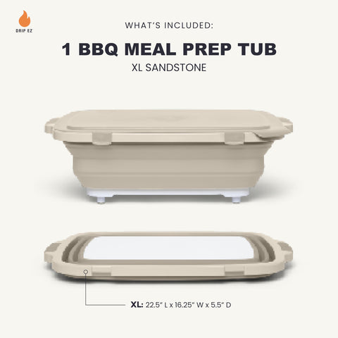 Drip EZ locking lid shown for secure marinade storage.
