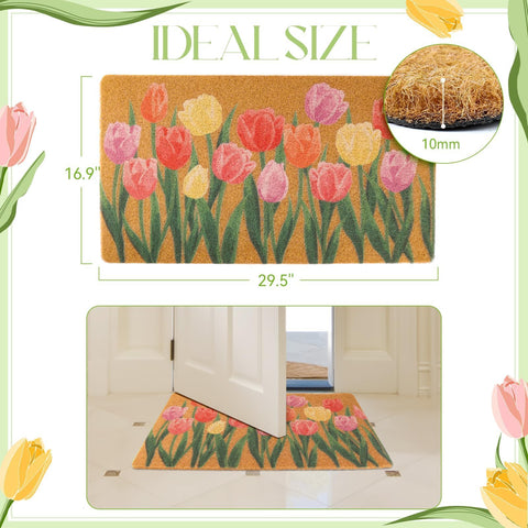 Dripykiaa 17x30 front door mat provides ample space for a warm welcome.