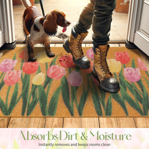 Dripykiaa gift-ready spring doormat ideal for housewarmings and Mother's Day.