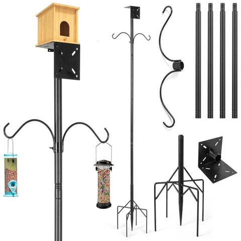 DRKXLR bird feeder pole with 5-prong base for stable outdoor installation