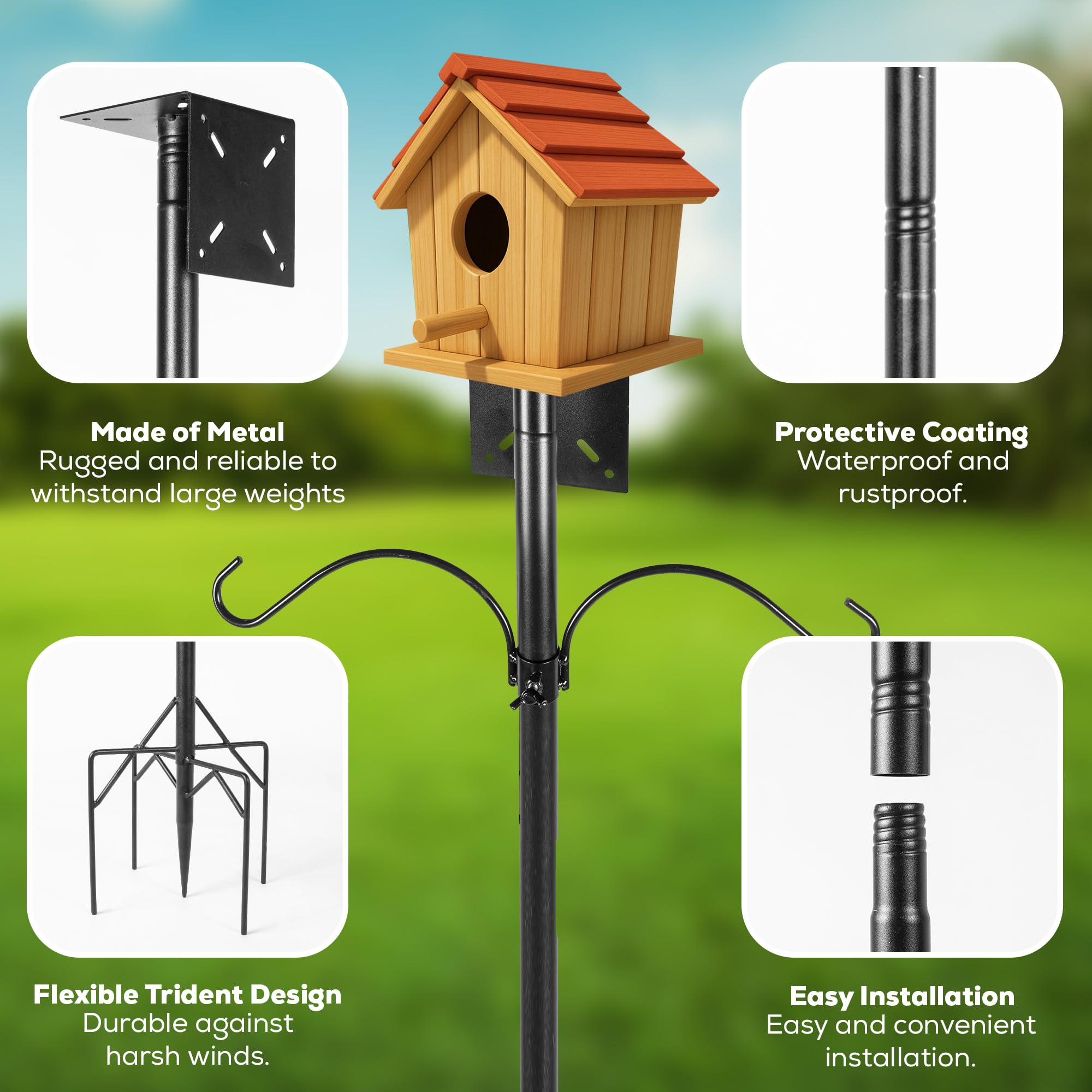 DRKXLR 79-inch adjustable pole height for versatile yard setups