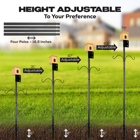 DRKXLR rust-resistant matte black finish on bird feeder pole