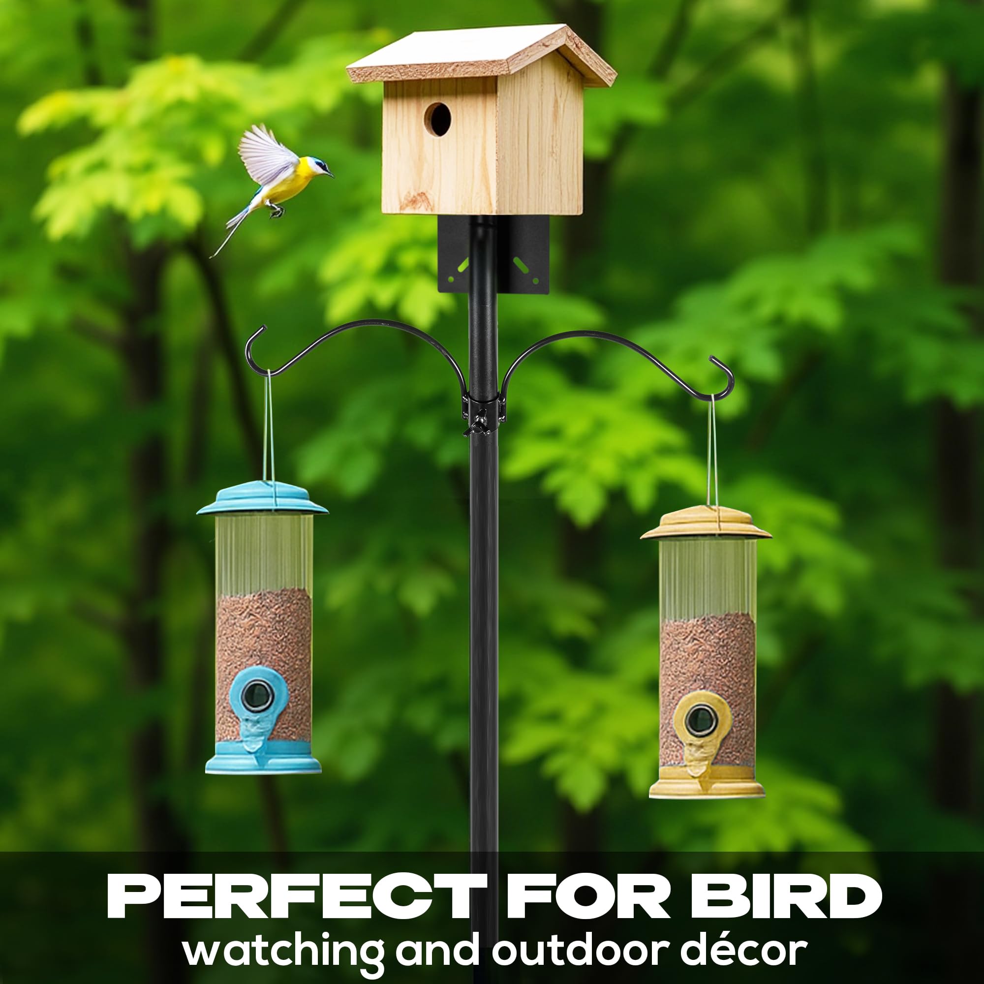 DRKXLR exterior pole setup for bird houses and feeders