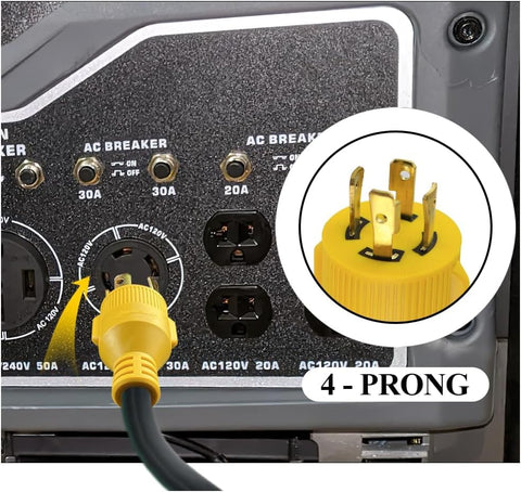 DRM L14-30P to 14-50R adapter at campsite supports reliable power