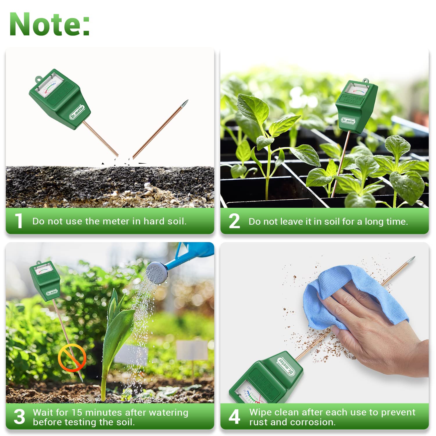Dr.meter ideal for garden and lawn watering decisions.