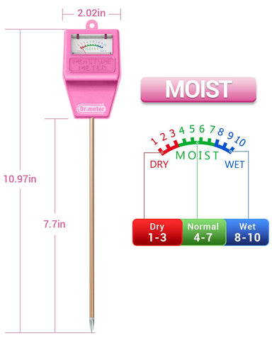 Dr.meter soil moisture meter in soil providing instant moisture level feedback