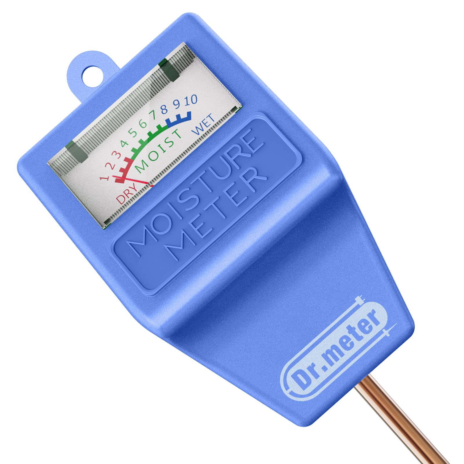 Dr.meter soil moisture meter probe in soil for precise watering cues.