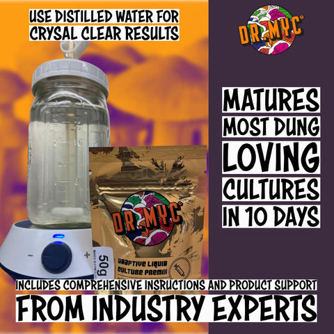 DRMyc Supremely Clear LC Premix package back with ingredients and notes