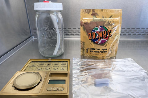 Scoop included with DRMyc premix for precise dosing
