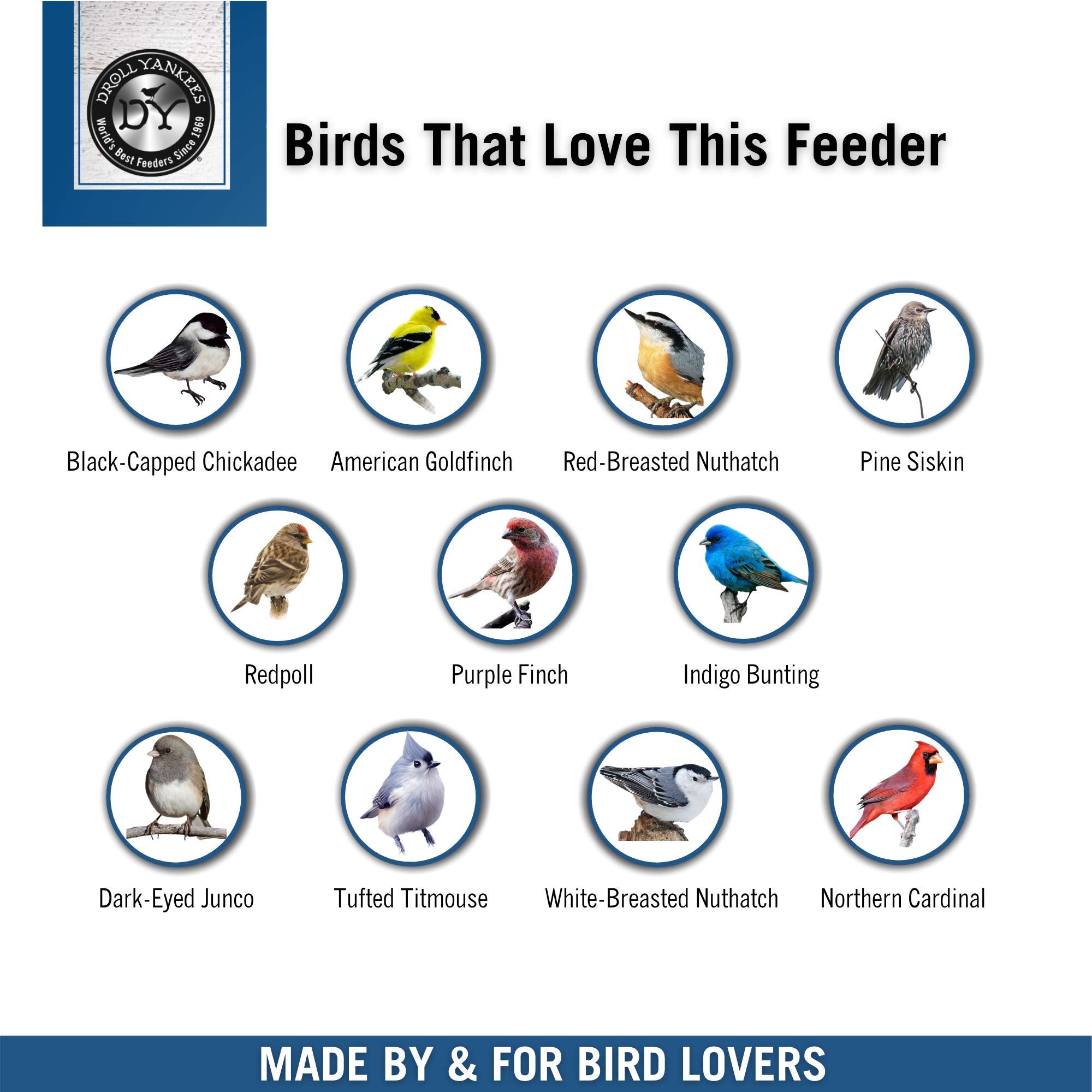 Droll Yankees Classic feeder can hang or mount on a pole for flexible setup.