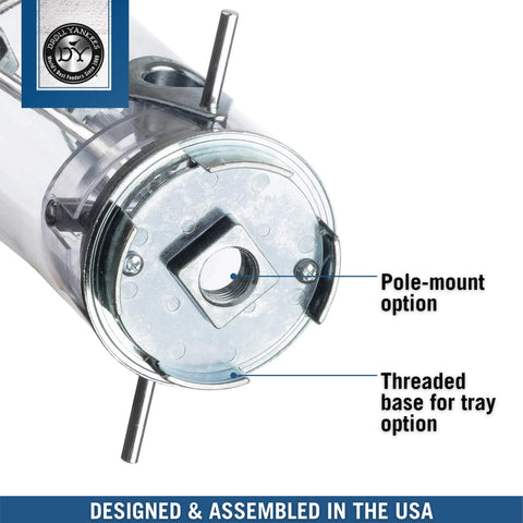 Droll Yankees Classic feeder 1 lb capacity reduces refilling trips.