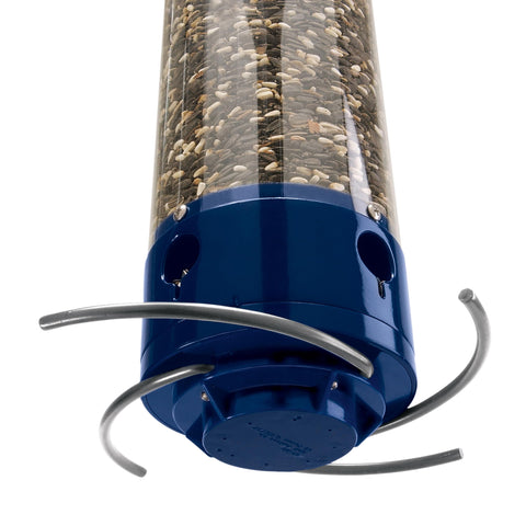 Whipper seed tube closeup highlighting five-pound capacity and durable materials