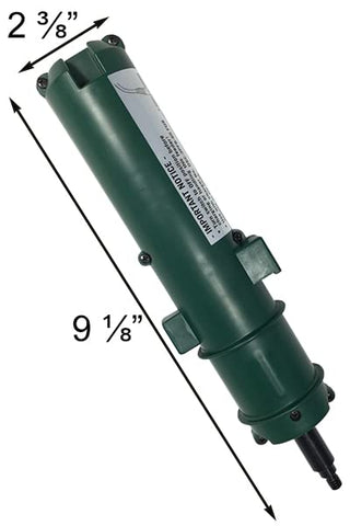 Droll Yankees flipper battery top port charges via AC adapter for extended use.