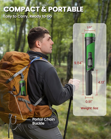 DR.ÖTEK Pinpointer rugged military-grade body stands up to tough conditions.