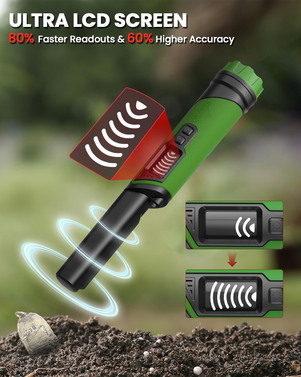 DR.ÖTEK Pinpointer underwater use with IP68 rating for beach hunts.