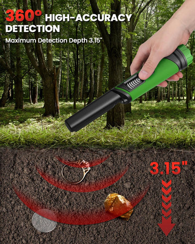 DR.ÖTEK Pinpointer LCD screen displays signal strength for precise pinpointing.