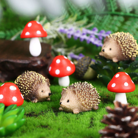 Droutti fairy garden decor collection provides cheerful accents for pots and shelves.