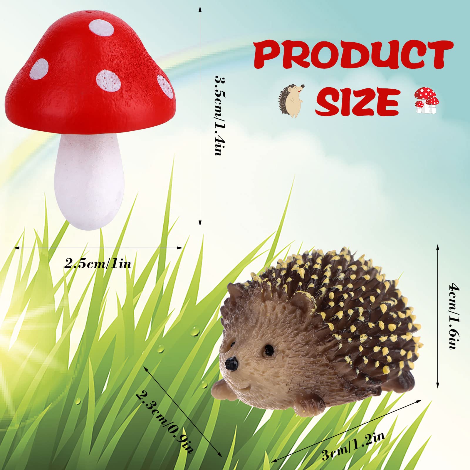 Droutti hedgehog figurines add whimsy to desks, shelves, and plant pots.