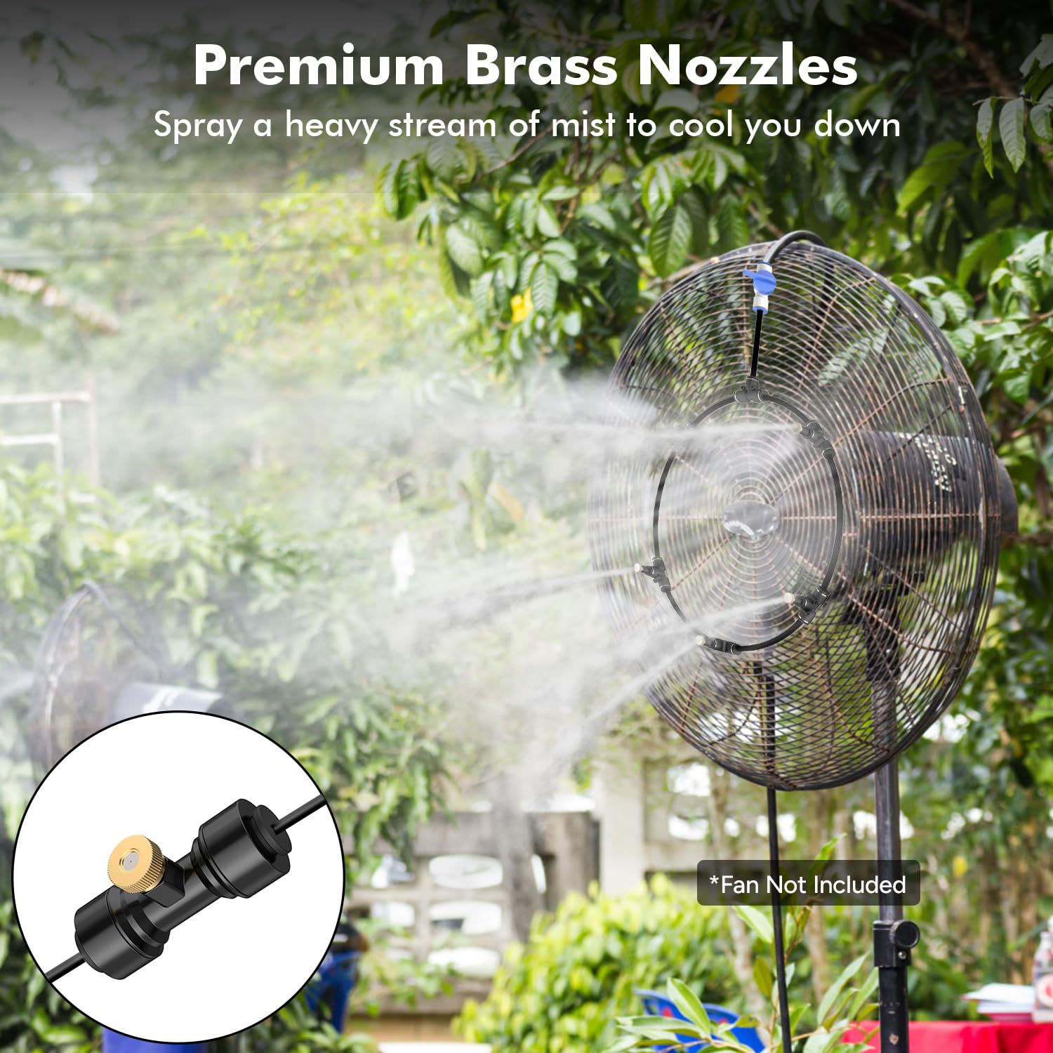 Standard hose adapter ensures a secure connection to most garden spigots.